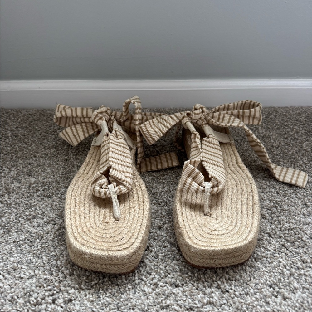ZARA Women's Tan Espadrille Sandals